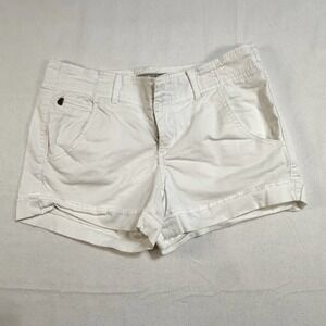 Y2K 00s GUESS Los Angeles White Stretch Spring Cotton Shorts Womens Size 28 Vtg